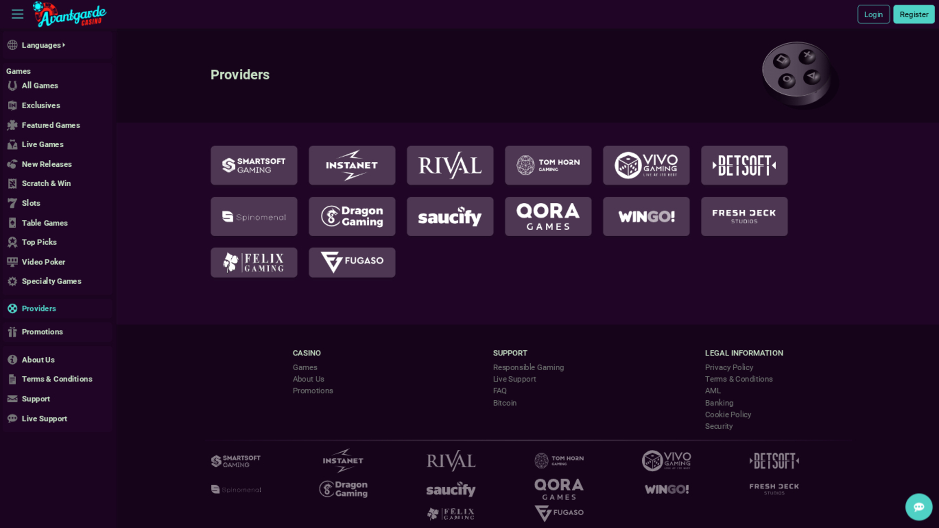 Avantgarde Casino Desktop Game Developers