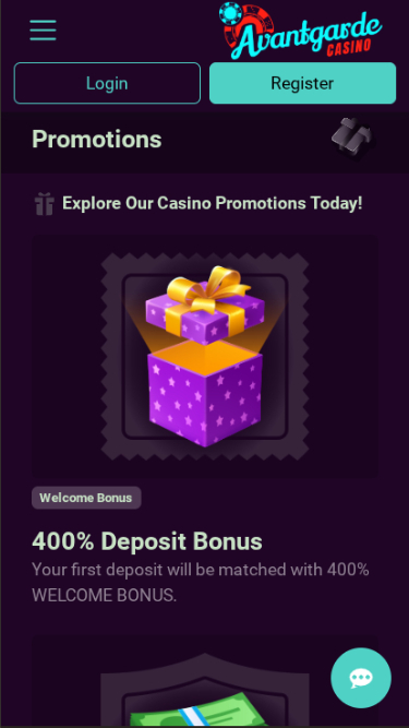Avantgarde Casino Mobile Promotions