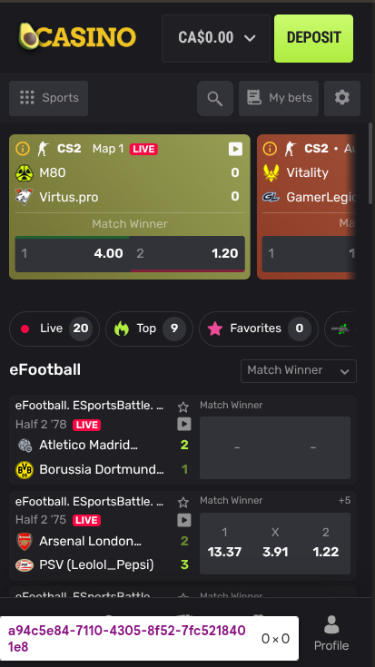 Avocasino Mobile Sports