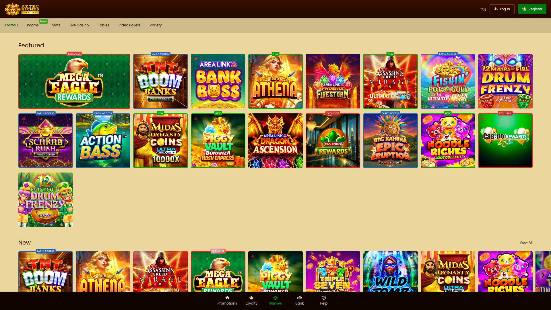 Aztec Riches Games Desktop