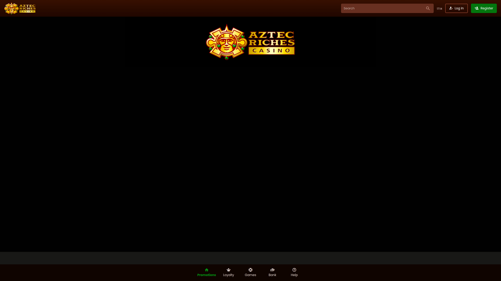 Aztec Riches Homepage Desktop