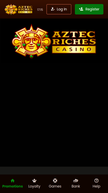 Aztec Riches Homepage Mobile