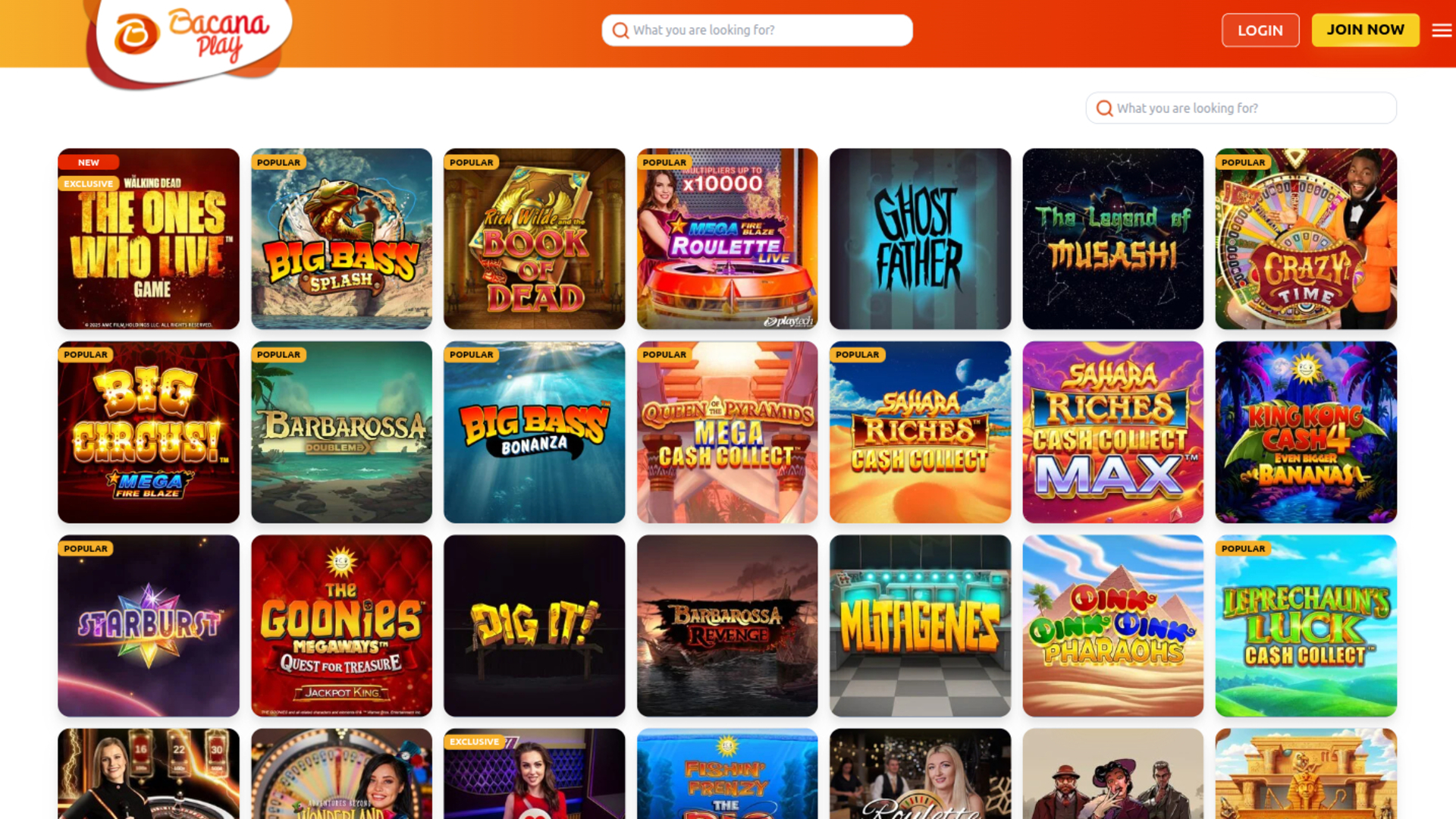 Bacana Play Casino Desktop Games