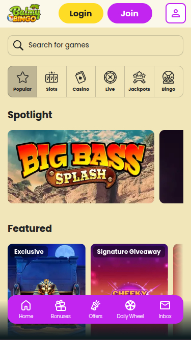 Balmy Bingo Mobile Games