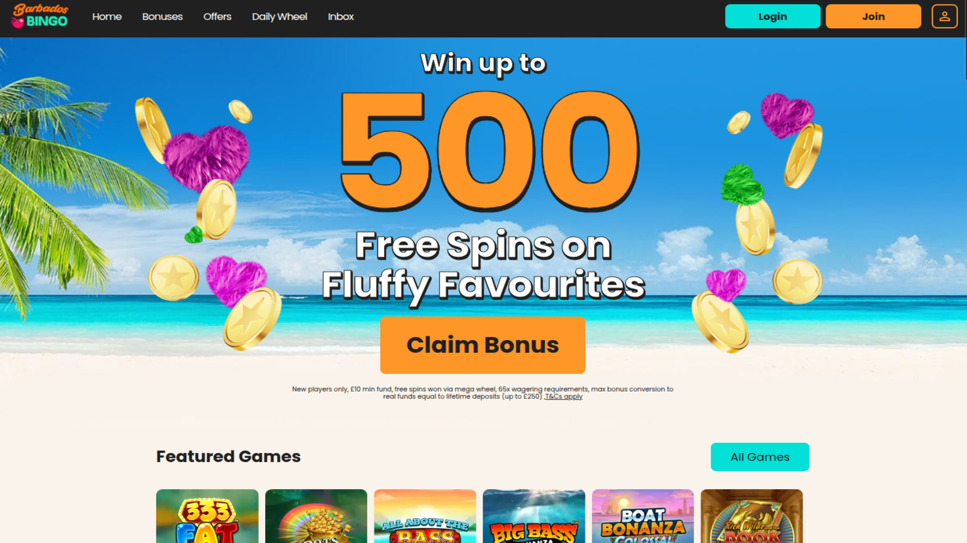 Barbados Bingo Desktop Homepage
