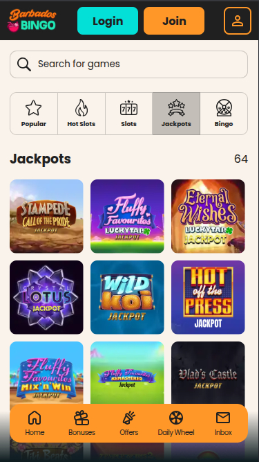 Barbados Bingo Mobile Jackpot