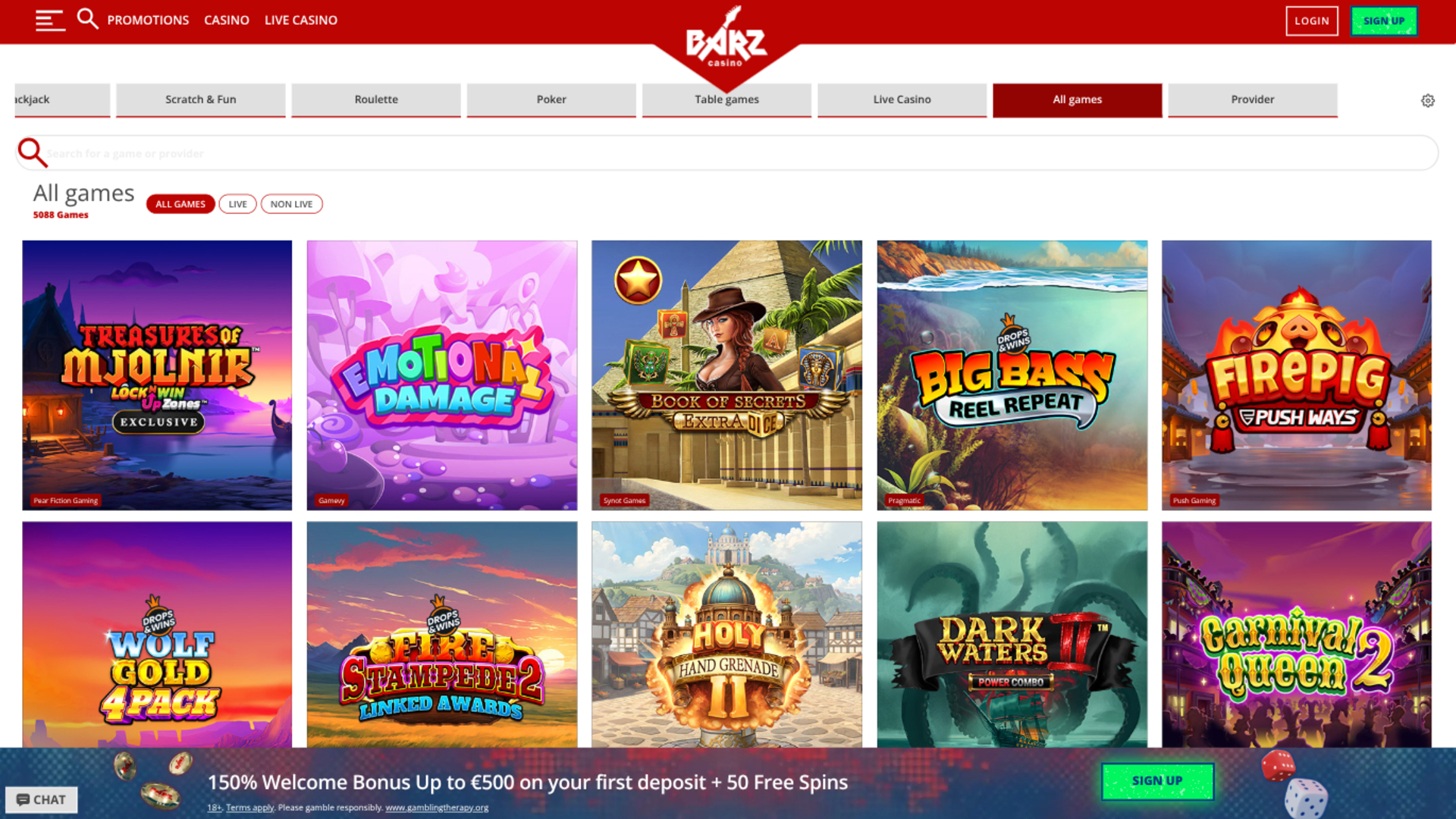 Barz Casino Desktop Games