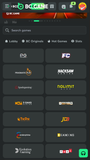 BC.Game Casino Mobile Game Developers