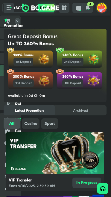BC.Game Casino Mobile Promotions