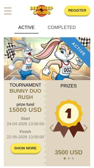 Beep Beep Casino Mobile Tournaments