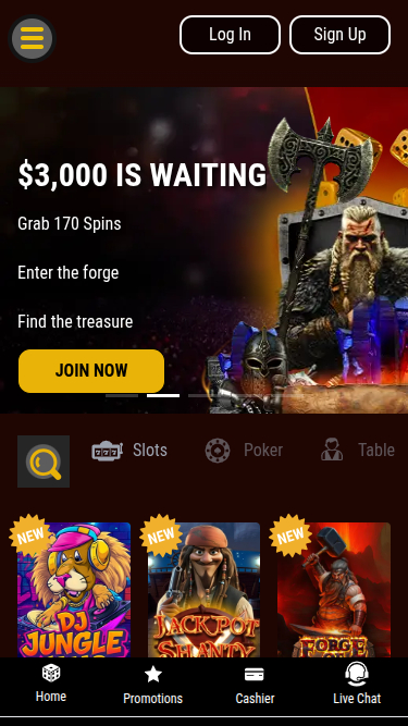 Bella Vegas Casino Mobile Homepage