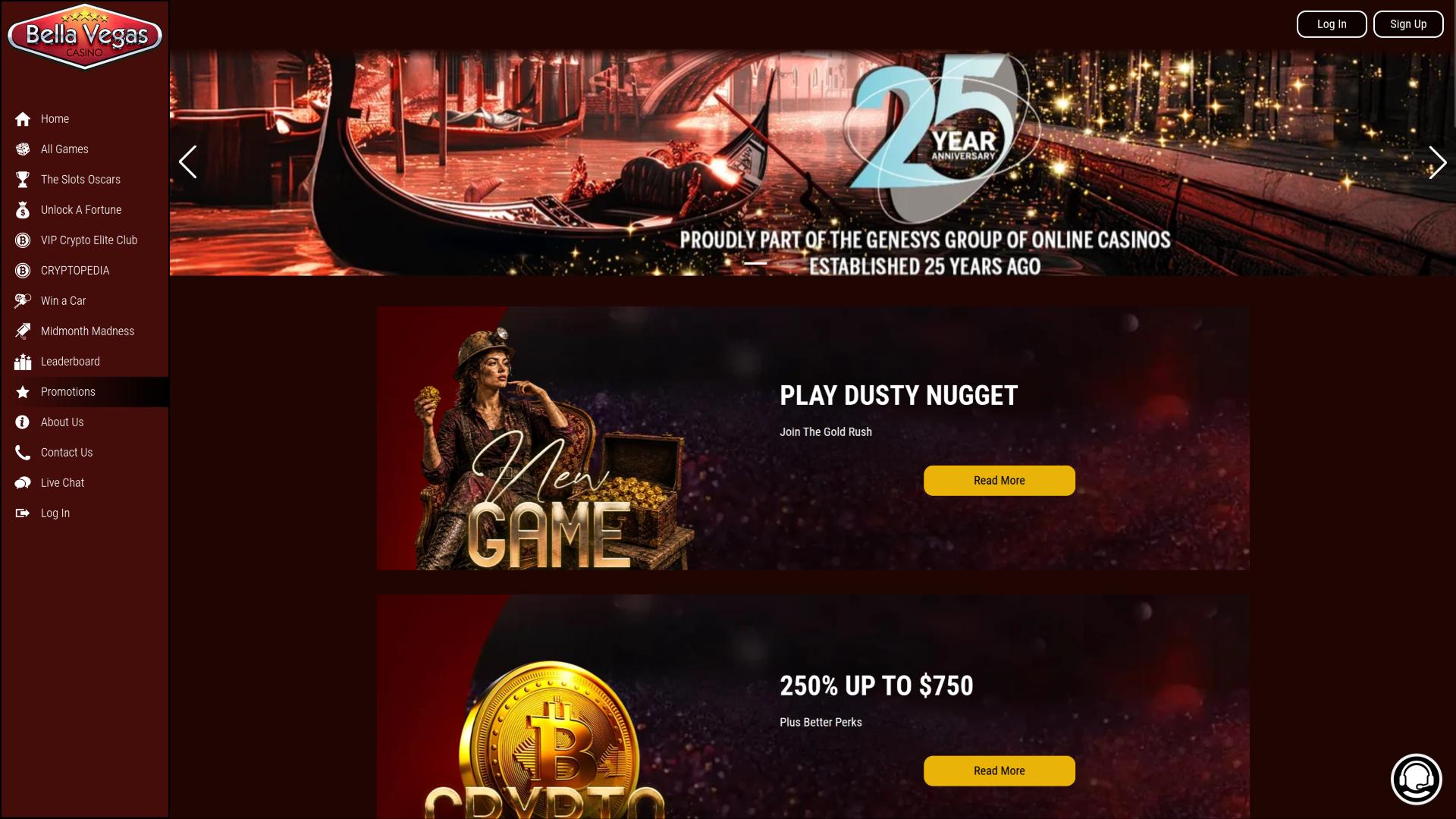 Bella Vegas Casino Desktop Promotions