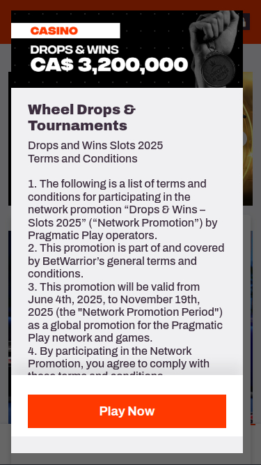 Bet Warrior Mobile Promotions