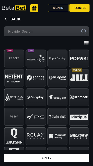 BetaBet Casino Mobile Game Developers