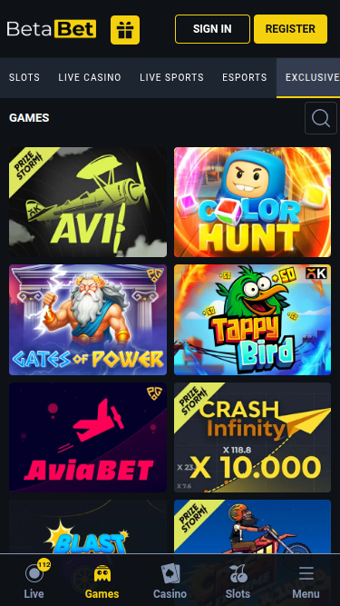BetaBet Casino Mobile Games