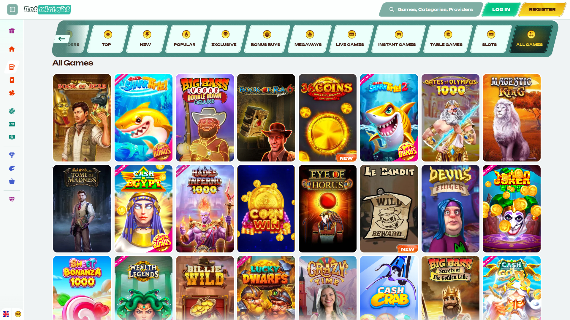 Betalright Casino Desktop Games