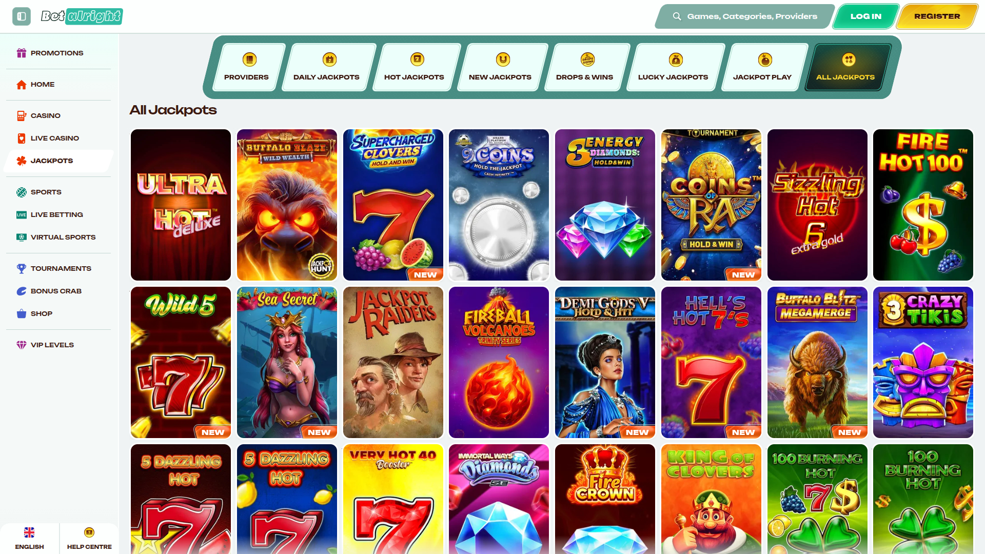 Betalright Casino Desktop Jackpot