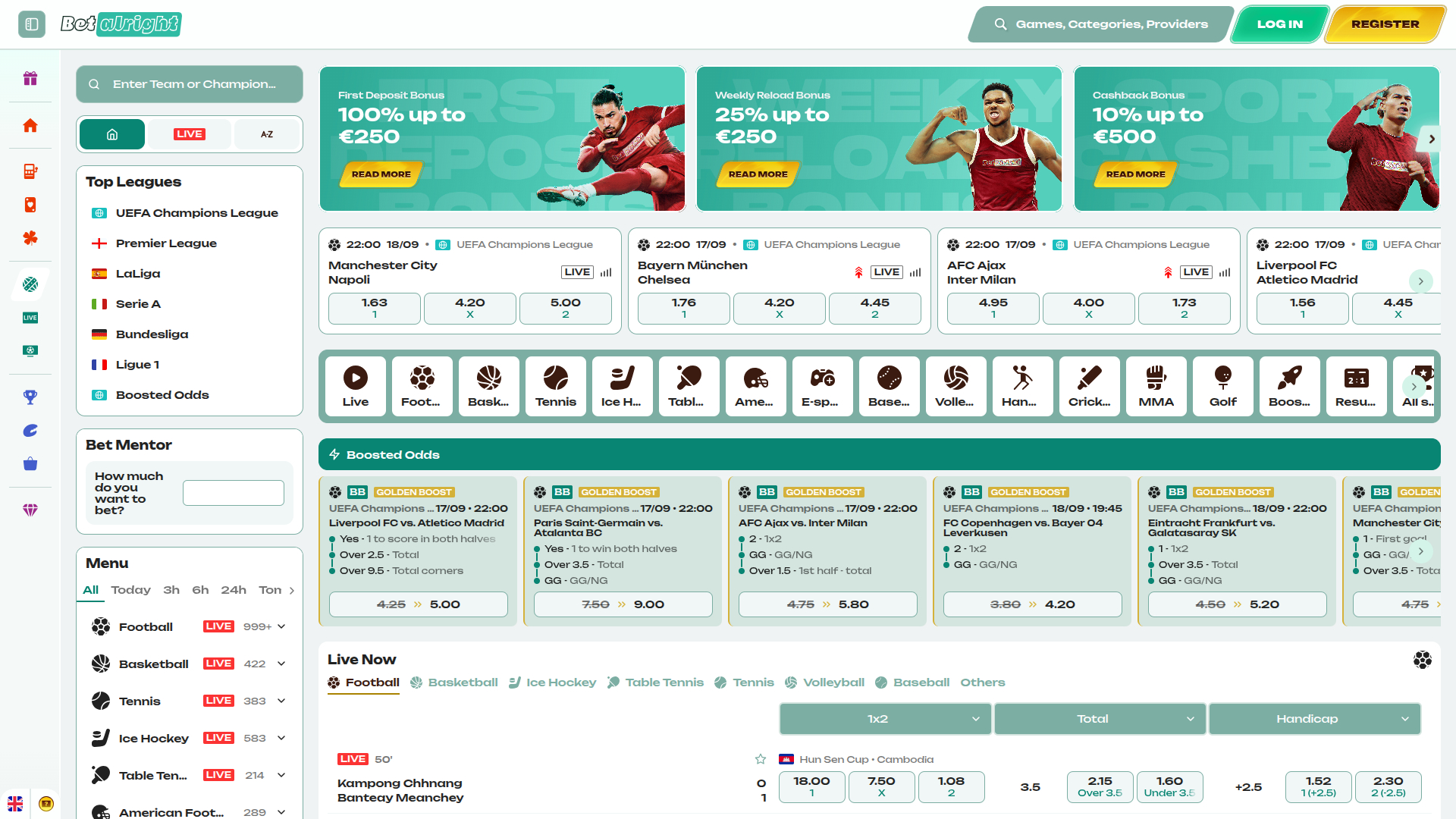 Betalright Casino Desktop Sports