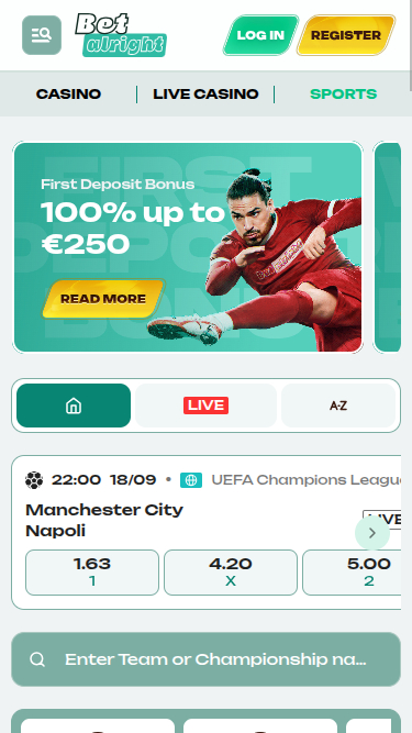 Betalright Casino Mobile Sports