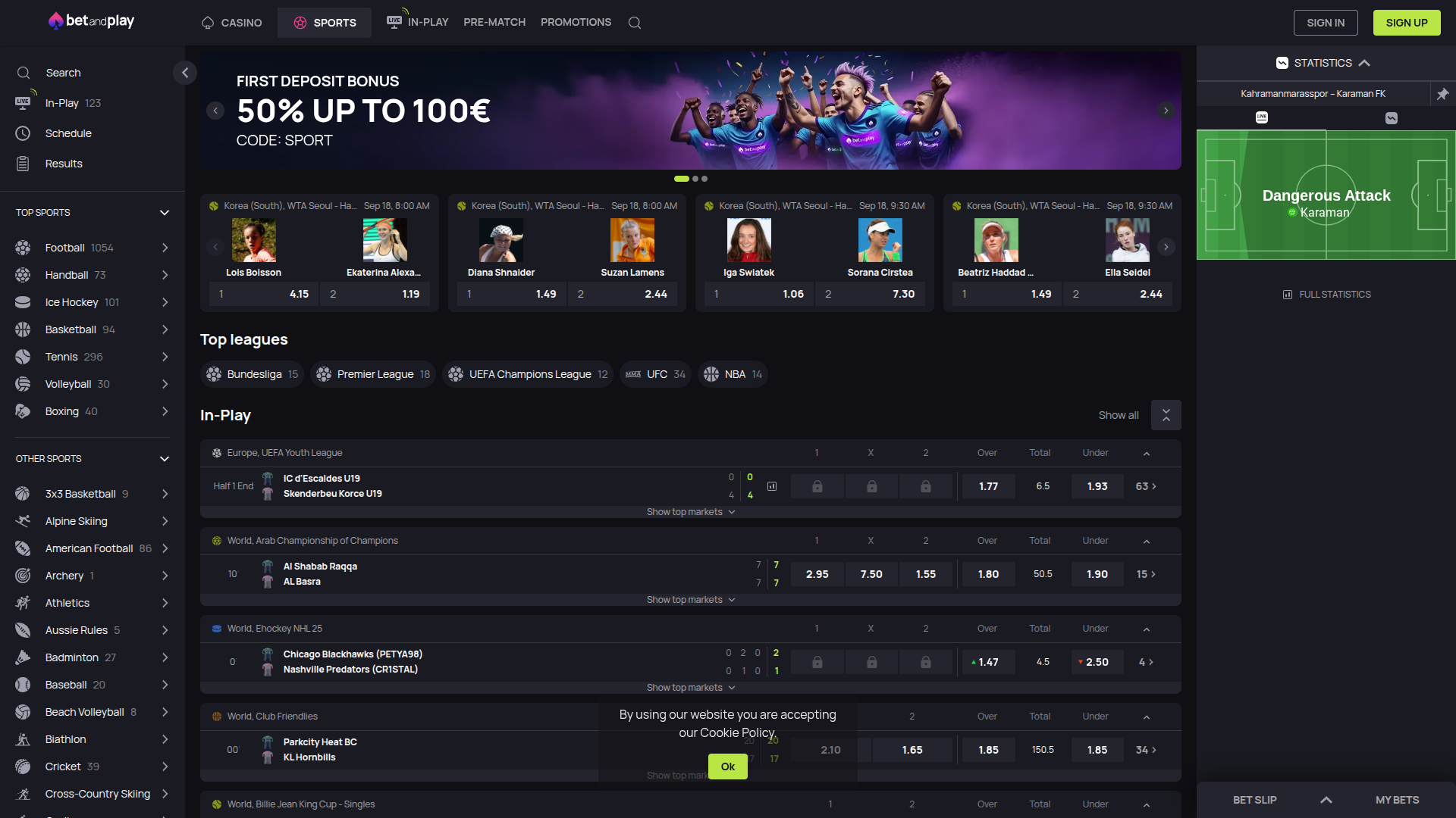 Betandplay Casino Desktop Sports