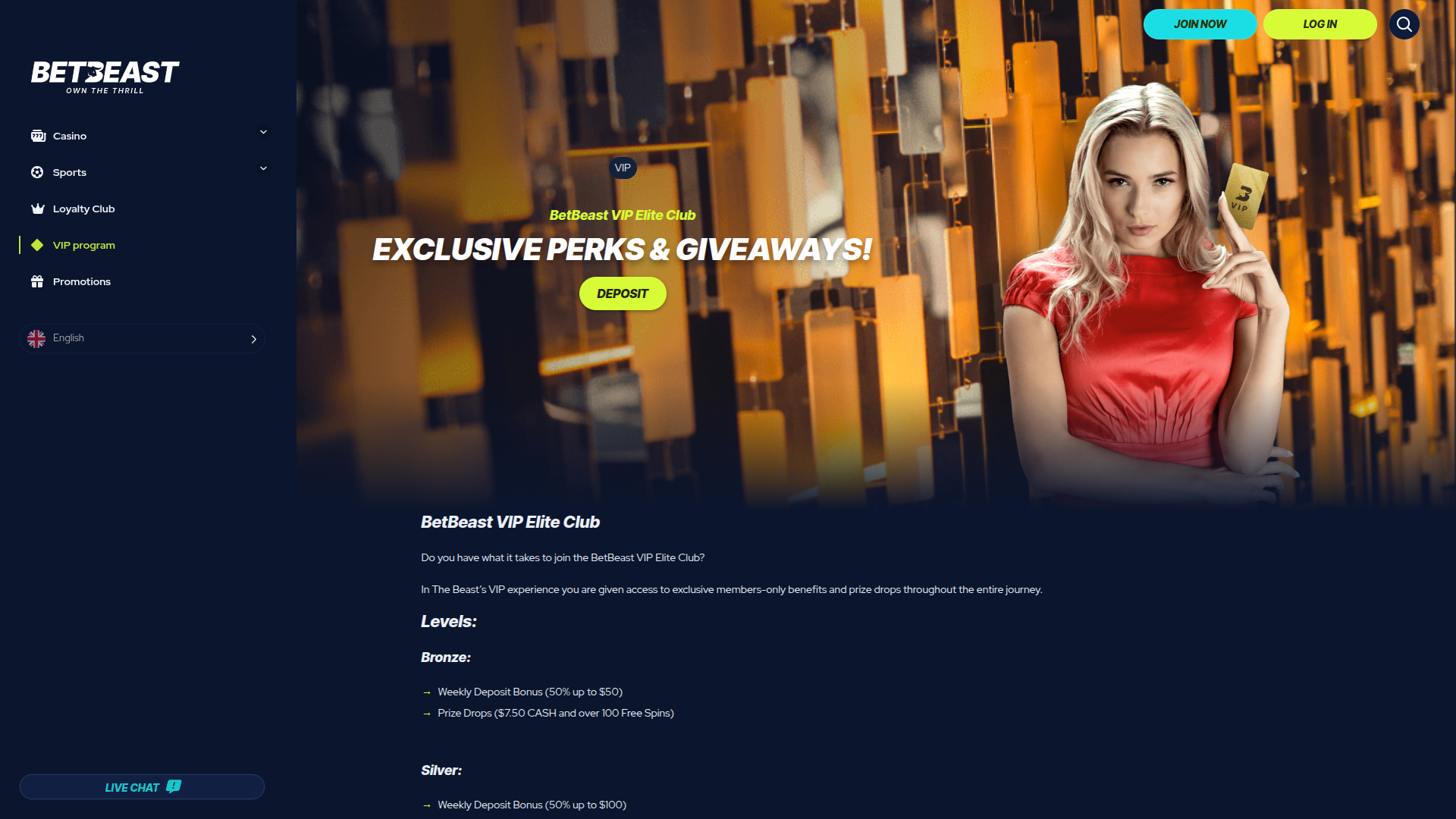 BetBeast Desktop VIP Program