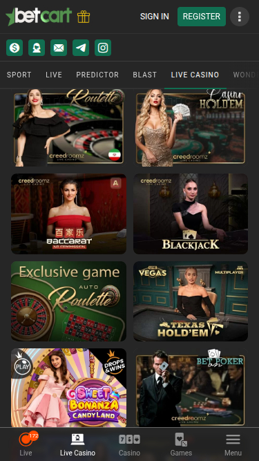 Betcart Casino Mobile Live Dealer