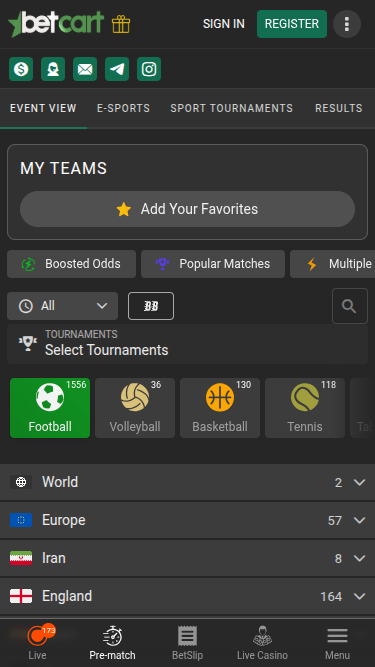 Betcart Casino Mobile Sports