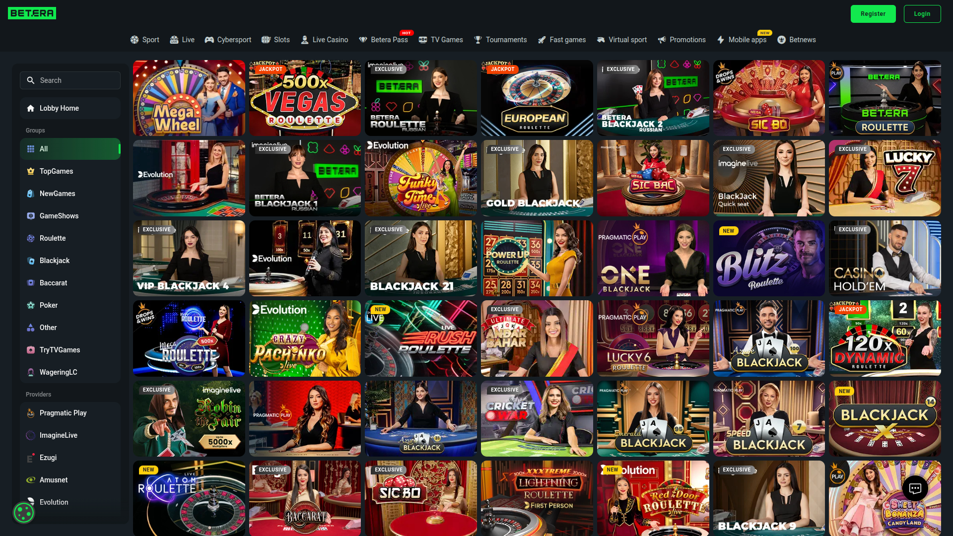 Betera Desktop Live Dealer
