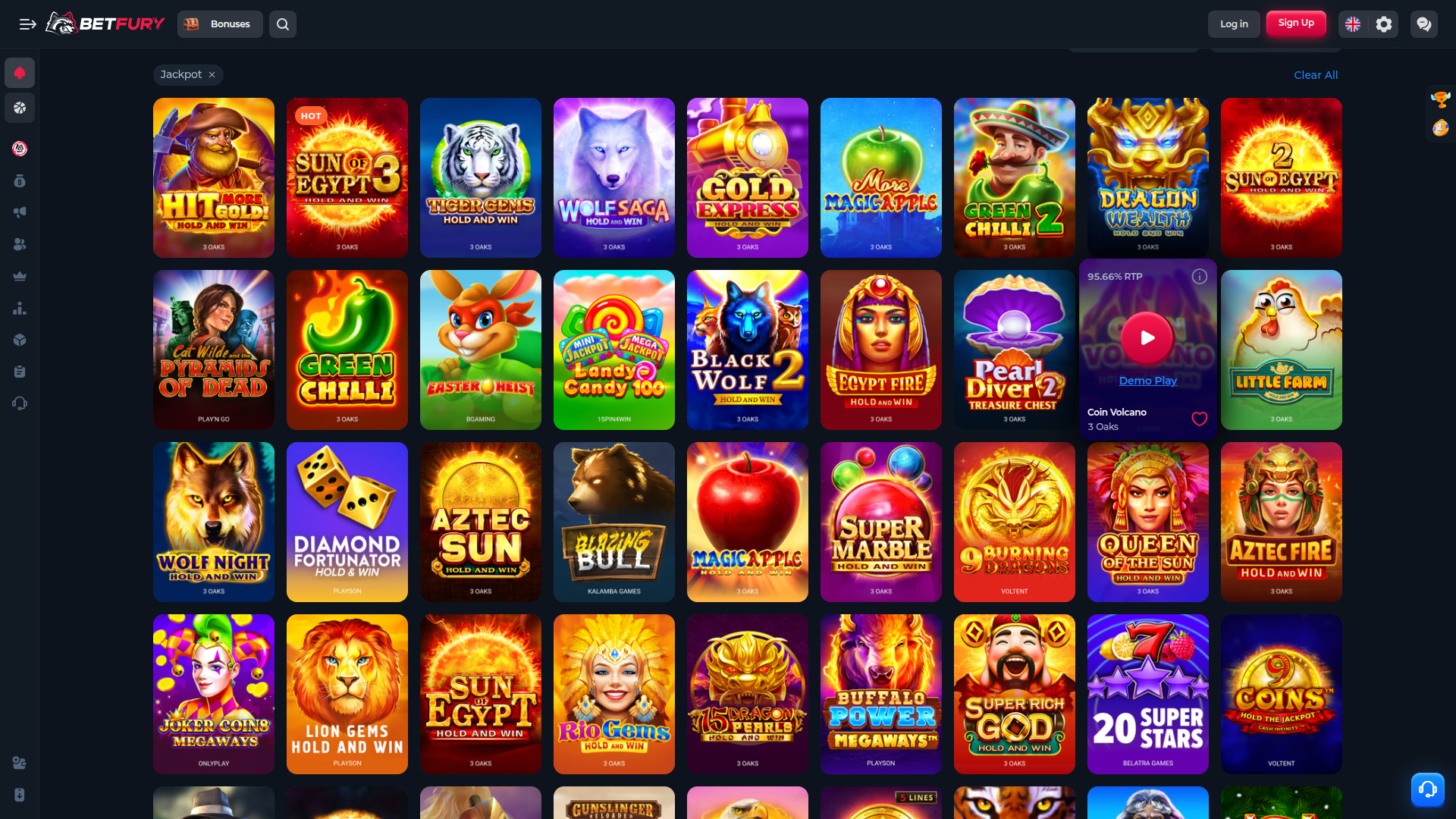BetFury Casino Desktop Jackpot