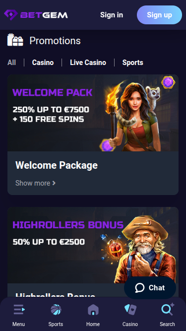 BetGem Casino Mobile Promotions