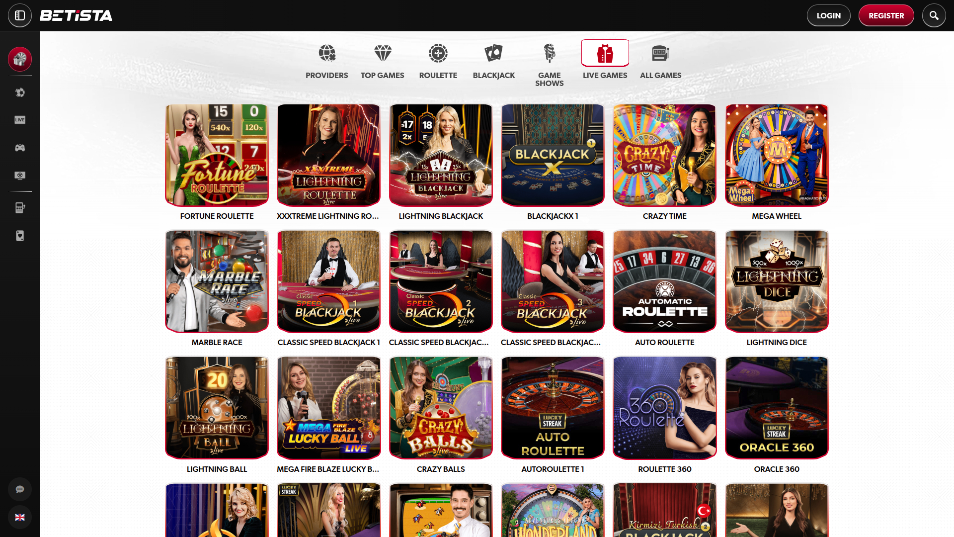 Betista Casino Desktop Live Dealer