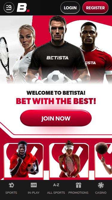 Betista Casino Mobile Homepage