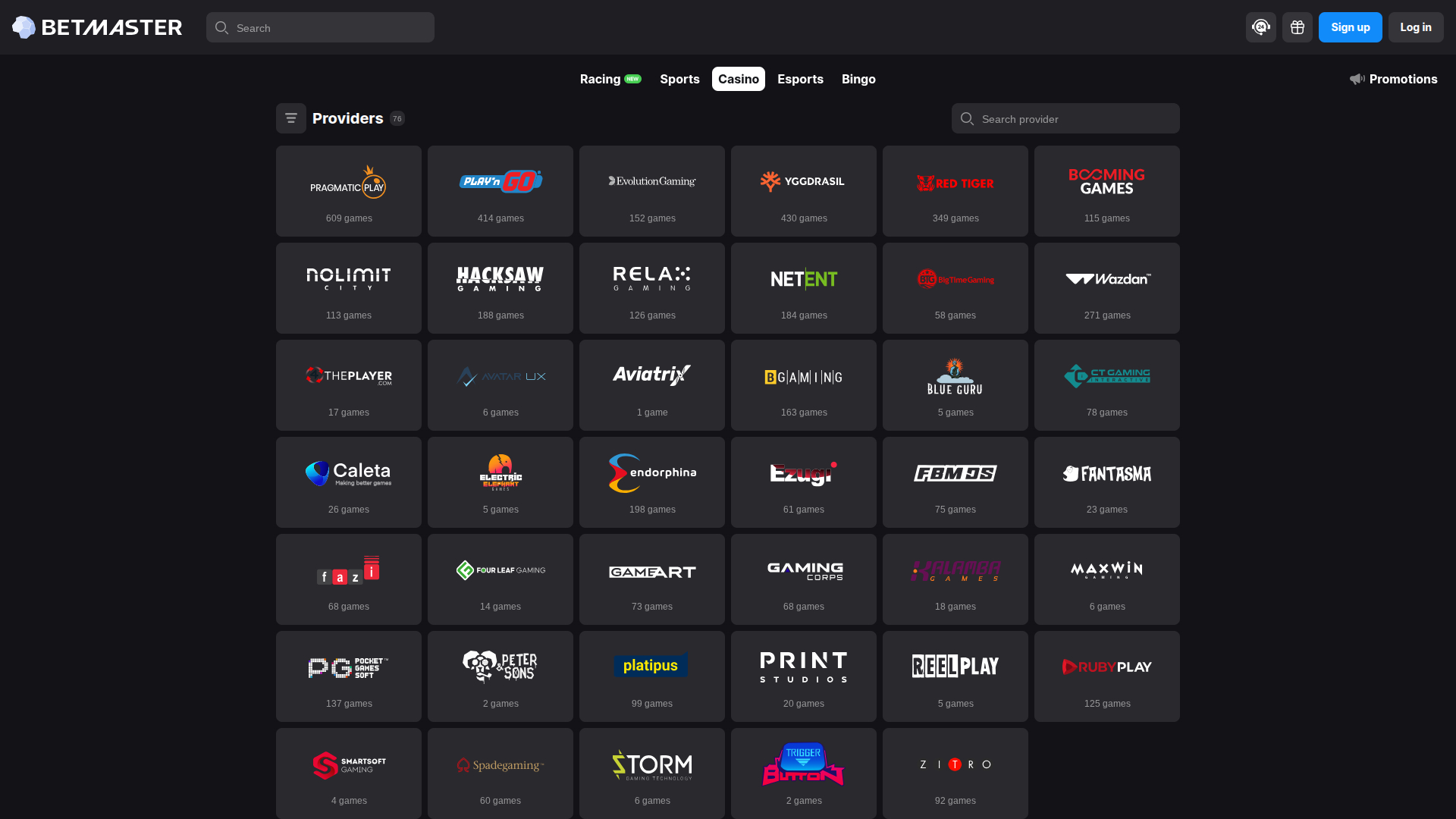 BetMaster Casino Desktop Game Developers