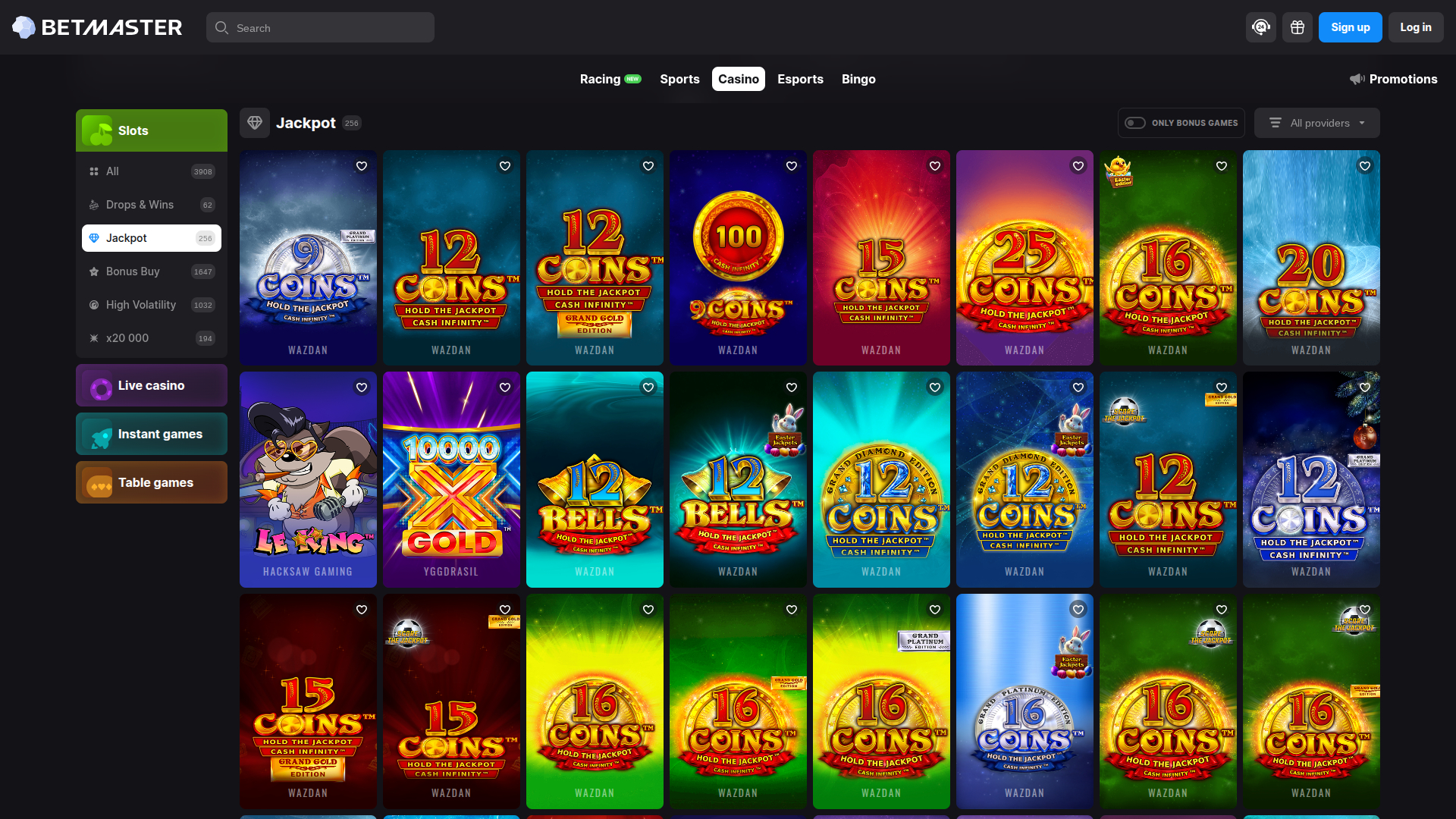 BetMaster Casino Desktop Jackpot