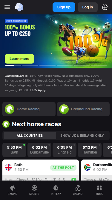 BetMaster Casino Mobile Homepage