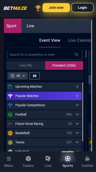 Betmaze Casino Mobile Sports Betting