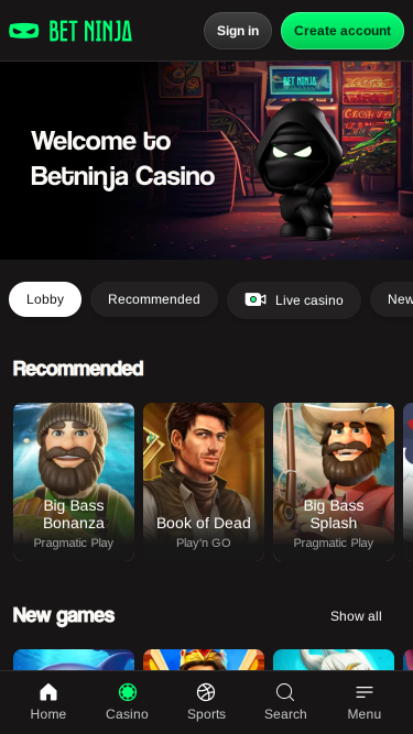 Betninja Casino Mobile Games