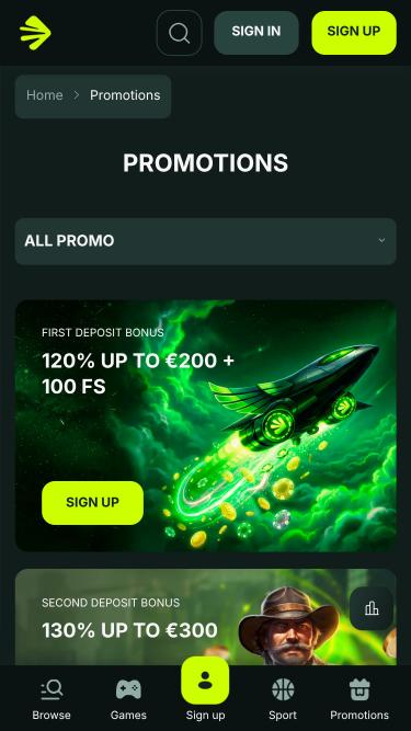BetNjet Casino promotions mobile page