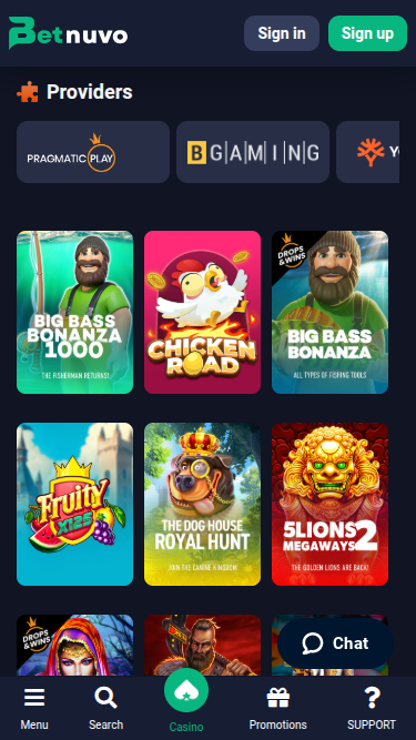 BetNuvo Casino Mobile Games
