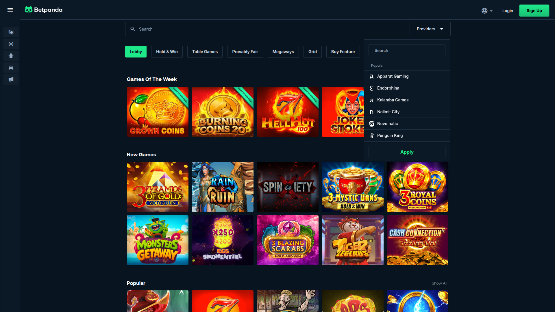 BetPanda Casino Desktop Game Developers