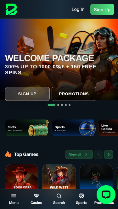 Betportal Casino Mobile Homepage