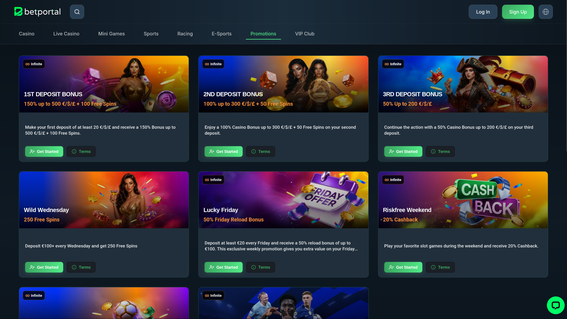Betportal Casino Desktop Promotions