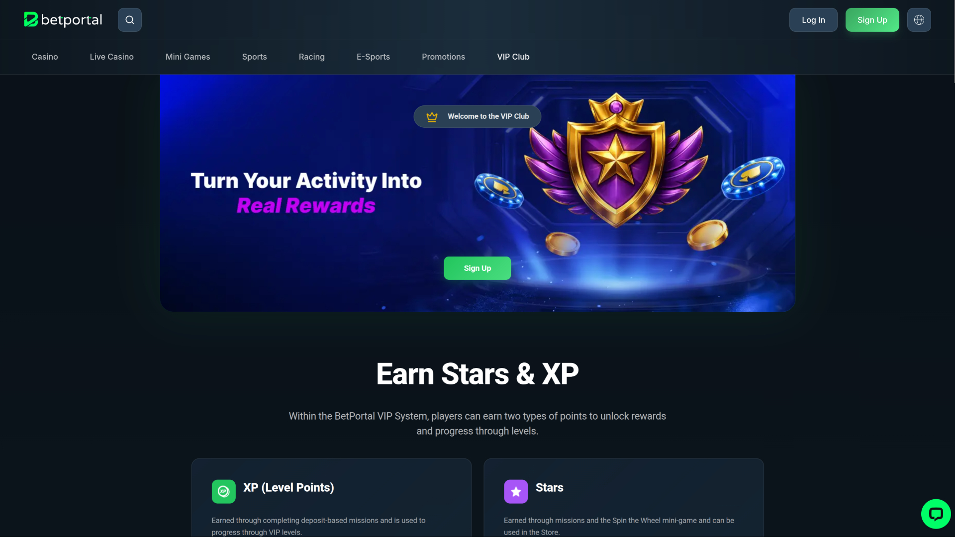 Betportal Casino Desktop VIP