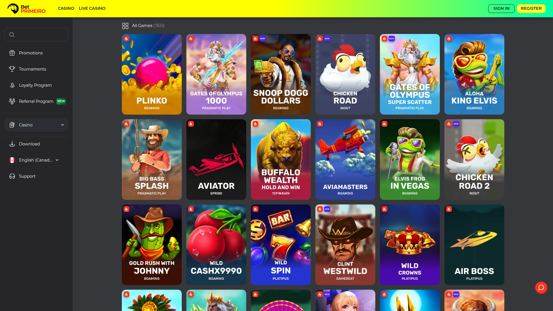 BetPRIMEIRO Casino Desktop Games