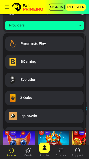 BetPRIMEIRO Casino Mobile Game Developers