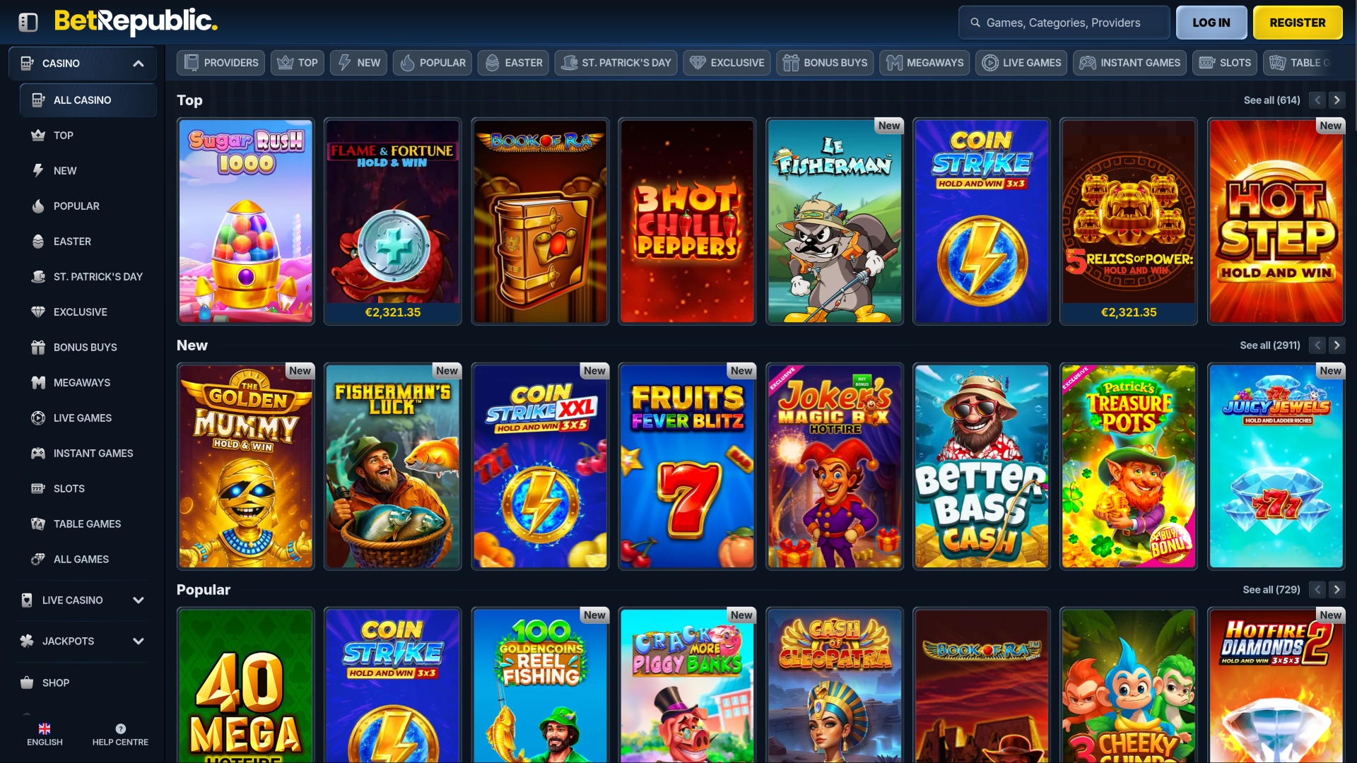 BetRepublic Casino Games