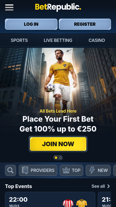 BetRepublic Casino Homepage
