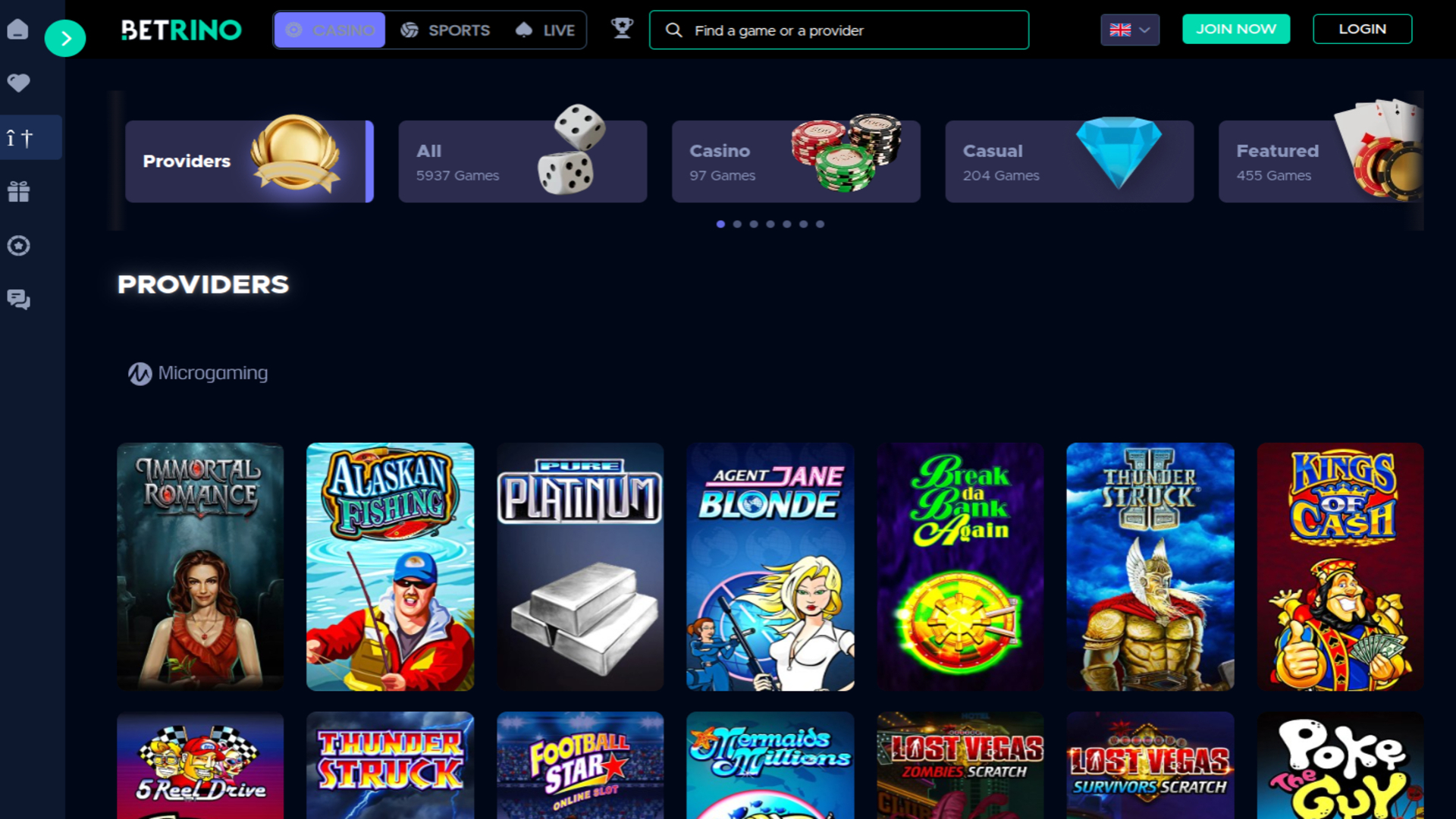 Betrino Casino Desktop Game Developers