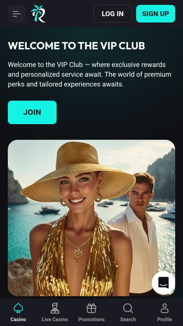 BetRiviera Casino VIP mobile page