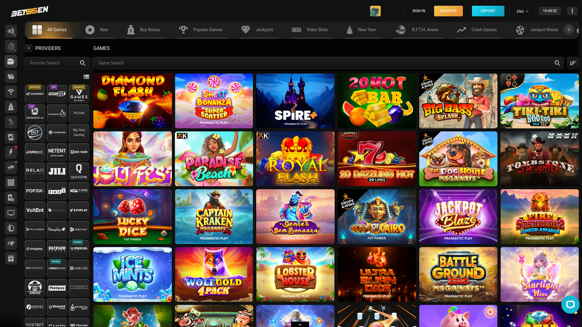 Betssen Casino Desktop Games